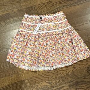 For Love And Lemons Multicolor Floral Skater Skirt